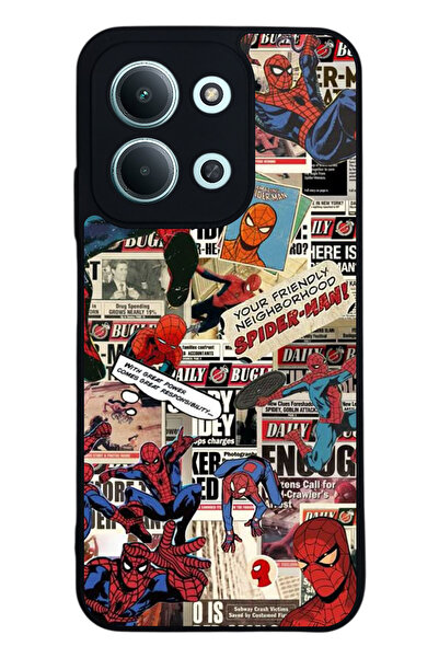 Aksel Kılıf متوافق مع Xiaomi Redmi 15C مطبوع ، أسود غير لامع، سيليكون ناعم، و...