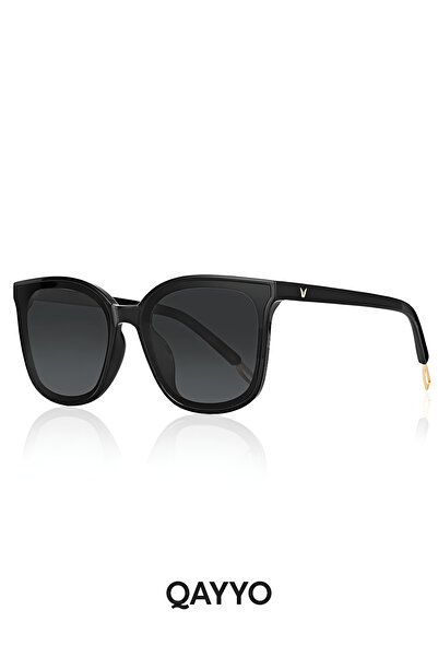 QAYYO Accessories Gentle Unisex Black Luxury Metal Hardware Sunglasses