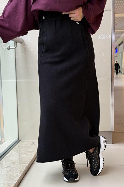 Ghisa Buy Apoletli Knitted Skirt with Pocket Detail