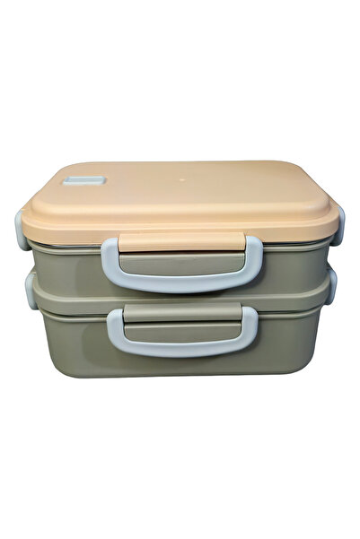 Titiz Aura double thermal lunch box, stainless steel, 2 compartments, 850 ml total