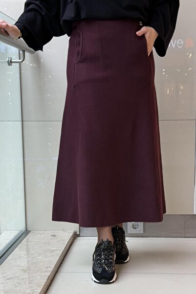 Ghisa Buy Apoletli Knitted Skirt with Pocket Detail