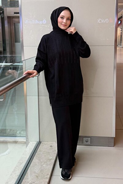 FUAT GÜRSEN Set de pantaloni tunică brodate cu piatră de la Fuat Gürşen Su Yolu