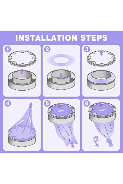 Generic Pack of 4 Diaper Bin Refill Bags - Anti-Odor Refillable Cassettes (Purple)