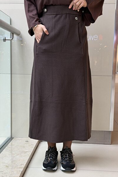 Ghisa Buy Apoletli Knitted Skirt with Pocket Detail