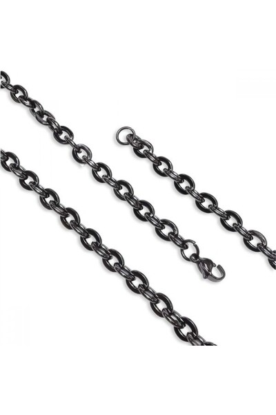 AKSESUARIM Men's Mariner Steel Necklace 1.6mm X 6mm