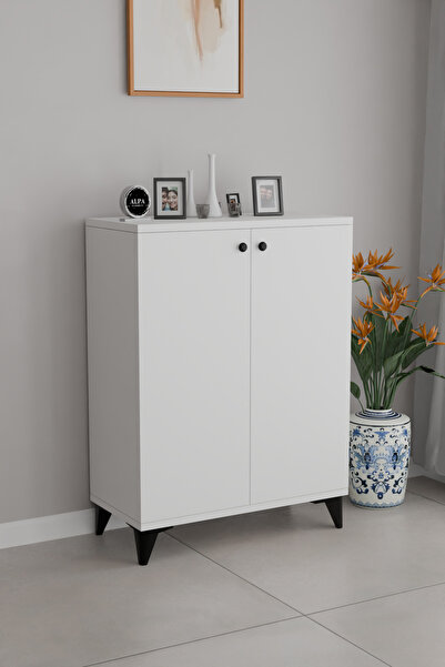 alpaevmobilya Modern Çift Kapaklı Ayarlanabilir Çok Raflı Ayakkabılık Ayaklı ...