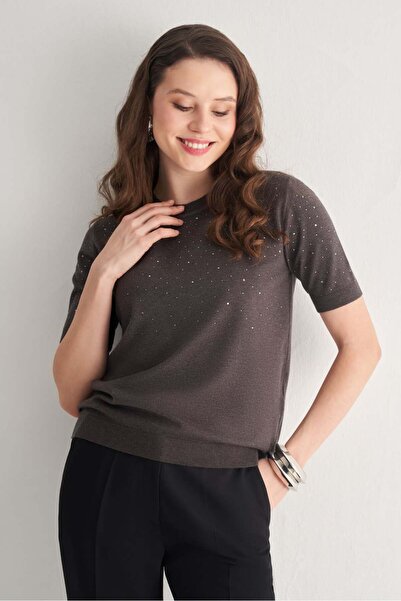 UTOPIAN Taş Detaylı Triko Bluz