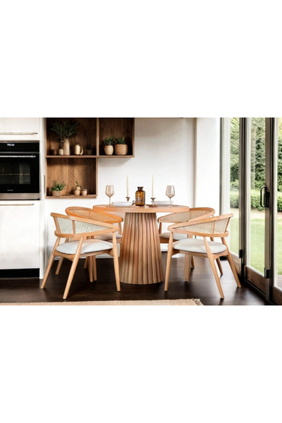 SEZBİL ahşap masa takımı mutfak masa takımı bohem masa hazeran sandalye