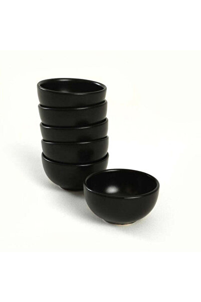 Asi Home Set of 6 Bowls, Black, 100% Ceramic -