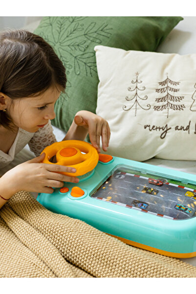 MC Micostore Interactive Steering Wheel with Mini Racer Racing Circuit, USB Powered, Educational Toy 3-6 Years