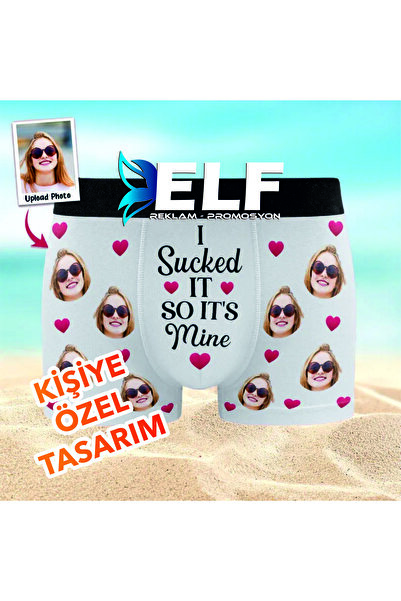 ELF REKLAM Kişiye Özel Fotoğraf Desenli Boxer