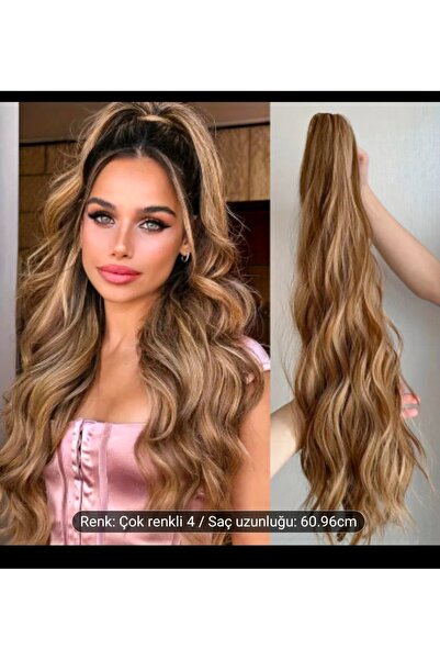 Handmade Açık kahve yüksek kaliteli gerçek görünümlü sentetik at kuyruğu saç