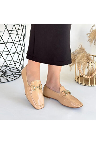 ZENGEZUR MALL Drnds Guart Nude Patent Leather Ballet Shoes (05939) (Size: 37)