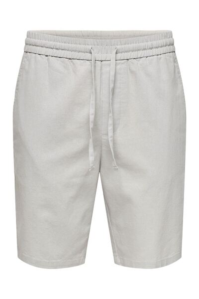 Only & Sons Ανδρικό γκρι σορτς ONSLINUS 0007 COT LIN SHORTS NOOS - 22024967