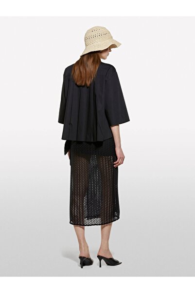 Sisley Crochet Lined Long Pareo Women's Black Skirt - 325P60Fsw800Q