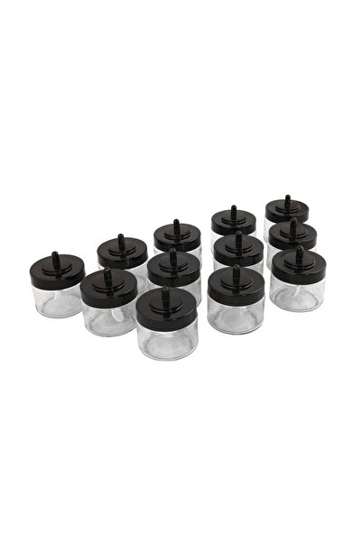 Asi Home Set of 12 Transparent Spice Bottles