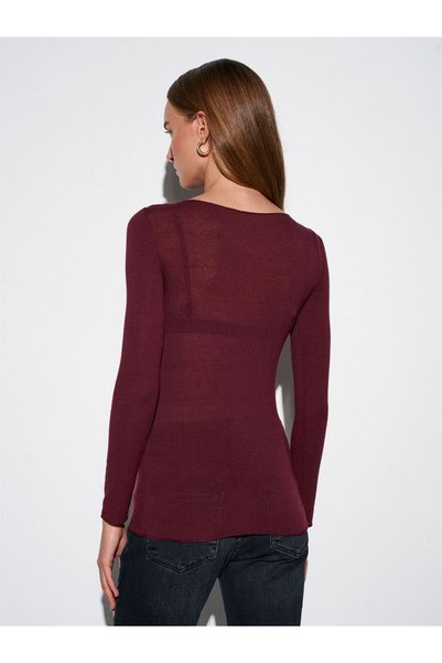 Generic Brand Boat Neck Sheer Blouse