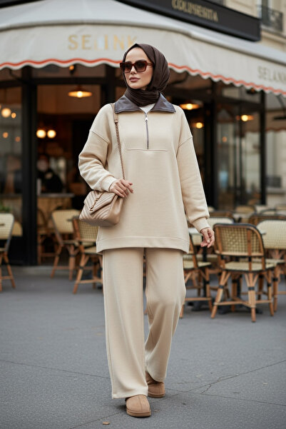 Aselim Hijap Moda Oslo Comfort Set – Thessaloniki Fabric Double Hijab Set Vanilla