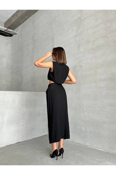 ZENGEZUR MALL Drnds Strawberry Suit Skirt Vest Black (05823) (Size: S)