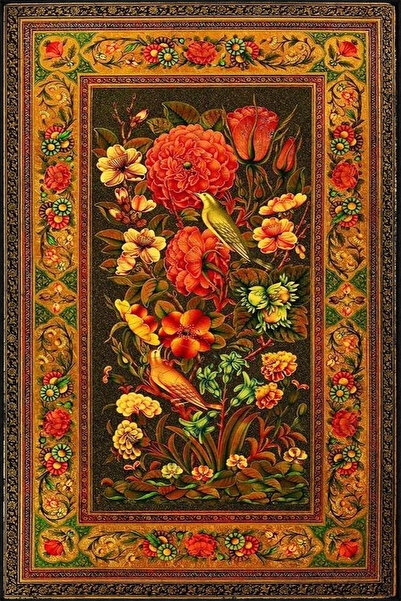 Rugs Modern Halı Berlin Turuncu ve Karışık Renkli Çiçekli Floral Geometrik Mo...