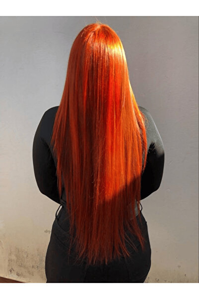 Zeysum Bakır Rengi Yarımay Düz Çıtçıtlı Saç Postiş Takma Saç 60 Cm 120gr Isıya Dayanıklı