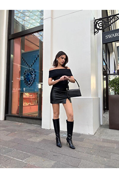 ZENGEZUR MALL Drnds Madonna Collar Zero Sleeve Blouse Black (05808) (Size: S)