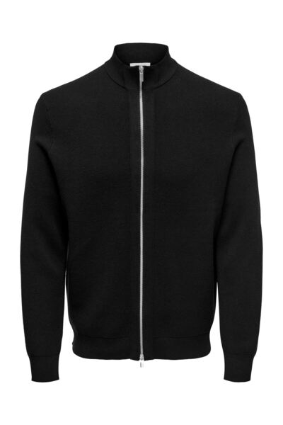 Only & Sons Onscooper Reg Ls 12 Cardigan Knit Frml Men's Black Cardigan - 22035017