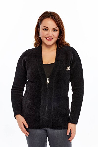 Laden Knitwear Women's Bearded Rope Brooch Thick Coat Winter Mother Cardigan