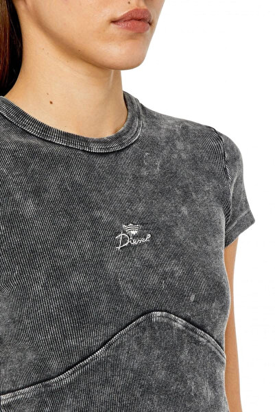 ZENGEZUR MALL Drnds Embroidered Acid Washed Blouse Anthracite (05814) (Size: Standard)