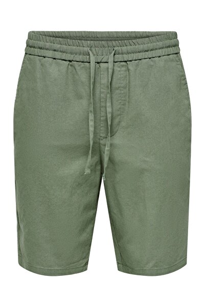 Only & Sons Ανδρικό πράσινο σορτς ONSLINUS 0007 COT LIN SHORTS NOOS - 22024967