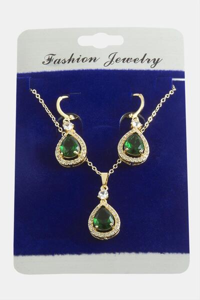 ZERO LAND طقم قلادة من الزركون (10235) من داريندز - أسود