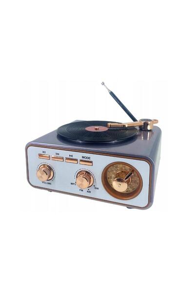 Rose SP-425 USB-SD-FM-Bluetooth Destekli Şarjlı Nostaljik Retro Radyo - Gri