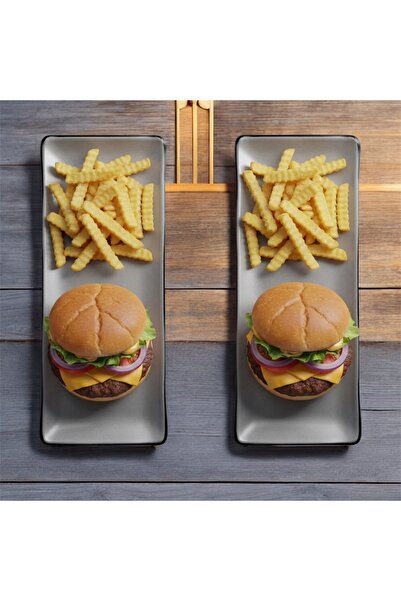 cc bin shihon Rectangular serving plates, set of two (29x12cm) made of break- and crack-resistant melamine.