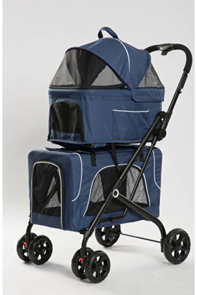 Tommy DRNDS Çift Katlı Evcil Hayvan Arabası Mavi 66*50* 98cm (11329) Max 30kg