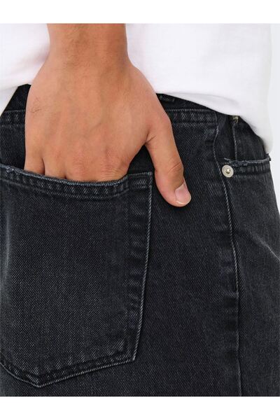 Only & Sons Onsedge Black 2047 Tai Dnm Shorts Noos Men's Black Shorts - 22032047