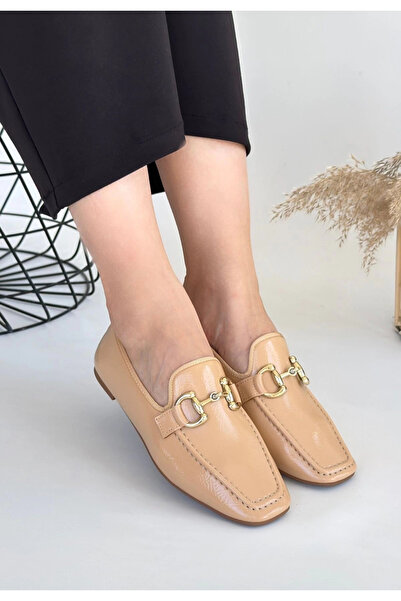 ZENGEZUR MALL Drnds Guart Nude Patent Leather Ballet Shoes (05939) (Size: 37)