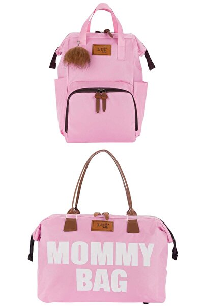 Lui Baby Mother Baby Care Backpack with Strap Attachment and Mommy Bag Shoulder Bag Set of 2 with Keychain Gift