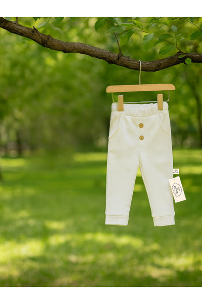 Latelier Midumi Baby, Unisex, Short Sleeve Double-Breasted Collar Bodysuit, Pocket, Button Detailed Trousers and Pacifier Strap 3-Piece Set