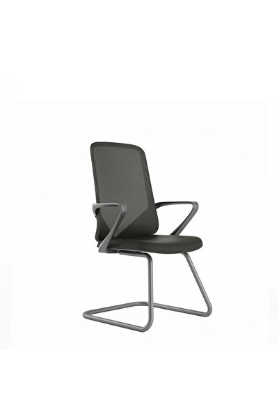 prowork Joey Conference Mesh Chair with Adjustable Height & Fixed Arms - Black
