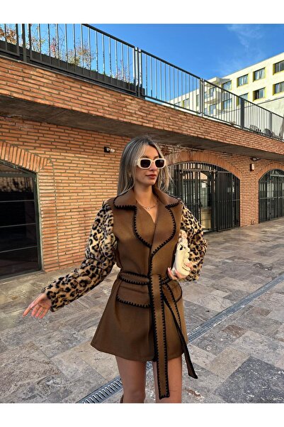 ALVOR Embroidered Sleeve Fur Jacket