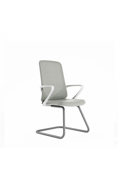 prowork Joey Conference Mesh Chair with Adjustable Height & Fixed Arms - Grey