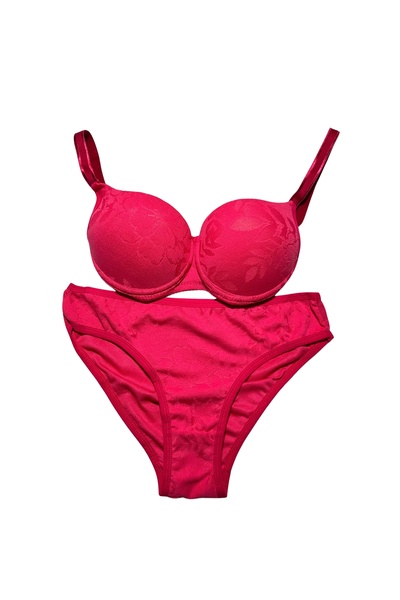 DAYS Padded Supported Floral Patterned Fuchsia Bra Panty Set