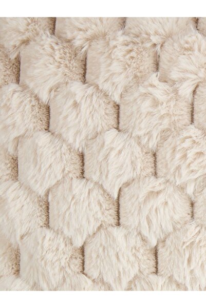 DavidaHome Faux fur pillow, removable cover, 45 x 45 cm, beige