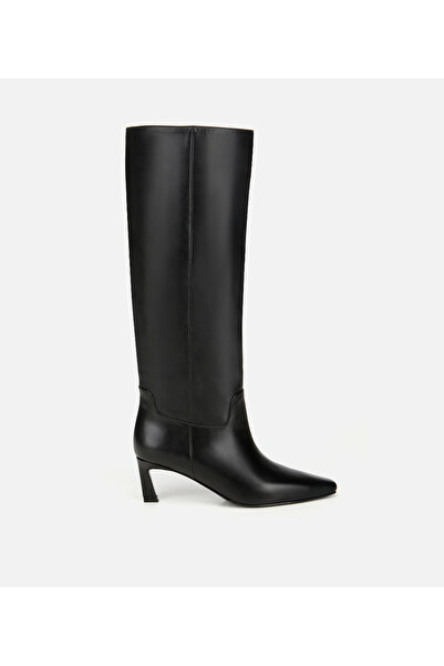 Hotiç Kadın Deri Siyah Sivri Burunlu Topuklu Çizme
