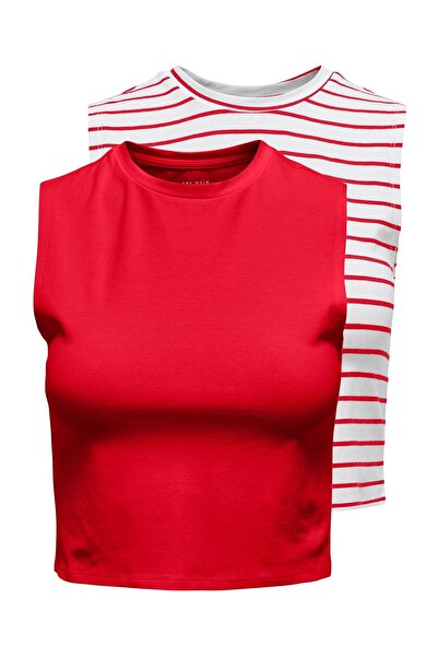 ONLY Onlchoice S/L 2-Pack Top Box Jrs Women's True Red Tank Top - 15343461