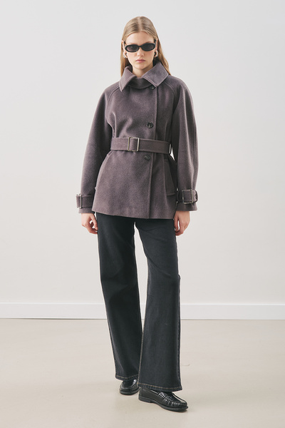 Manuka Premium Kaşe Wide Coat Anthracite