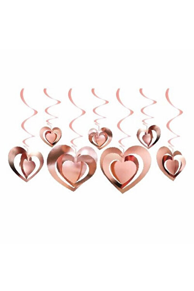 Öztürkpartievi Ornament de tavan 3D Heart Rose 12 buc