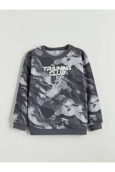 LC Waikiki Rmz Gi̇yi̇m Farkiyla Printed Boys' Thick Sweatshirt