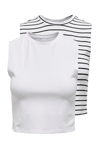 ONLY Onlchoice S/L 2-Pack Top Box Jrs Women's Bright White Tank Top - 15343461