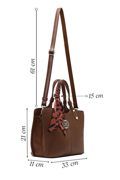 Derimod Women's Brown Long Strap Shoulder Bag with Accessories 25Wbd2859Ft